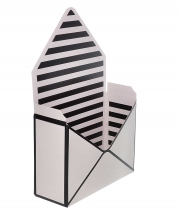 Изображение товара Коробка-конверт белая с чернимы полосами